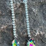 Handcrafted post earrings with Swarovski medium vitrail crystal Silver Photo 0