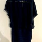 XScape JOANNA CHER NAVY BLUE SIZE 4 CHIFFON TOP LINED BLOUSY. FITTED BOTTOM Photo 0