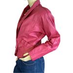 PELLE CUIR VINTAGE 1990'S PINK LEATHER FRONT BUTTON JACKET (M) Size M Photo 5