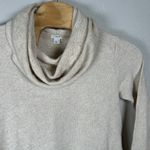 NEW J CREW Funnelneck Sweatshirt Womens Medium Beige Wool Blend Cowl Pullover Tan Photo 1
