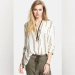 Free People Shibori Magic Long-Sleeve Top Vanilla Combo sz S Photo 1