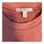 🌸Pale Sky Coral Quilted Sweatshirt L/ Cozy Crewneck Pillover Top Lounge Wear Pink Size L Photo 3