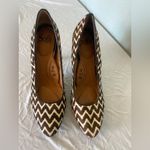 Sofft Womens Heels Pumps Size 9M Cow Hair Leather Cream Brown Zig Zag Striped Black Photo 1