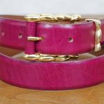 Ellen Tracy Vintage Pink Buffalo Calf Ladies' Leather Belt Medium Photo 0