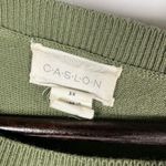 Caslon  Women's 3X Green & White Striped Long Sleeve Pullover Knit‎ Sweater Photo 1