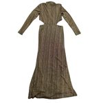 Rachel Rachel Roy Long Sleeve Cut Out Macree Gown in Black/Gold, Size XL Black Photo 6