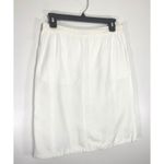 Dries Van Noten White Cotton‑Linen Pleated A‑Line Skirt Elegant Summer Sz 36 (S) Photo 2