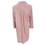 Caite Size S Embroidered Tunic Top Shirt Button Front Dusty Mauve FLAWS Pink Photo 2