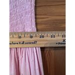Slate + Willow  smocked top swiss dot pink tiered maxi dress XS wedding Guest Photo 9