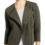 Athleta  Quilted Sweatshirt Asymmetrical Zip Jacket in Dark Heathered Green M Photo 0