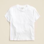 J.Crew Feather Jersey Cropped Tee Shirt Crewneck Lightweight Cotton Medium NWT Photo 1