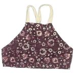 Anthropologie Tavik Burgundy Floral Liberty Halter Swimsuit Bikini Size S NWT Red Photo 0