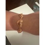 Women's Gold Tone Heart Shaped Charm Adjustable Chain Bracelet Dainty Feminine Gold Photo 5