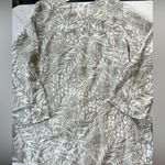 Christian Siriano Linen Tunic button down Blouse Shirt tropical leaf size 1x Gray Photo 4