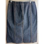 The Limited  Medium Wash denim pencil skirt, size‎ 4, princess seams midi length Photo 4