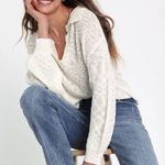 Lulus Ivory Loose Knit Collared Sweater Top Photo 0