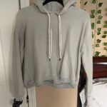 Aerie Sage Green Cropped Ribbed Hoodie Photo 1