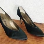 YSL YVES SAINT LAURENT Vintage 90s Satin Stiletto Pumps Photo 3