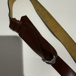 Brown Leather One Size Silver Half Moon Hook Hip Waist Belt Silver Tone 42" Black Photo 0