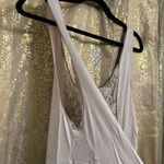 Marigold USA Flowy Boho Stretchy Lace Panel Tank Top Pinky Beige Large Pink Photo 3