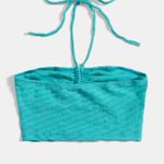 SheIn Turquoise Textured Bandeau Top Photo 5