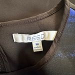 REED Stripe Sky Blue Scuba Dress Stretch Print Artsy Medium Office Party Photo 4