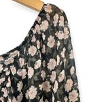 American Eagle  AE | Small | Dark Floral Semi-Sheer Chiffon Ruched Babydoll Top Photo 4