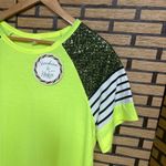 Sunshine & Rodeos Lime Green Sequin Shoulder‎ Top Size Large Photo 2