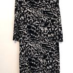 Ann Taylor Graphic Sonnet Print Tie Waist Dress Black White Geo Sheath NO BELT M Photo 12