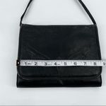 Vintage black leather cross Body purse bag shoulder bag Tooled mid century‎ Black Photo 6