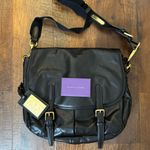 Ralph Lauren COLLECTION, black leather messenger bag, NWT Photo 5