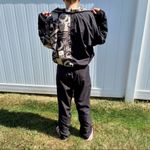 Vintage Pebble Beach Black Brown Retro Geometric 90’s Windbreaker Tracksuit Sz S Photo 82