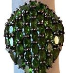 Large Chrome Diopside Rhodium over Silver 925 Ring Size 8.5 Photo 0