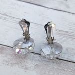 Vintage Clip On Earrings Iridescent 7/8" Photo 4