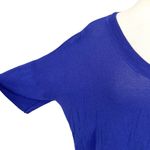 Wilfred Blue Knit Short Sleeve Side Slit Top Size Large Photo 2