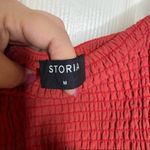 Storia Little Smocked Mini Dress in Rust Size Medium Photo 4