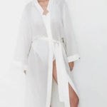 Lunya Washable Silk Chiffon Kimono Robe Tranquil White Sz L/XL Photo 0