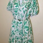 Draper James Kelly Floral Green Linen Puff Sleeve Shirt Dress S Photo 0
