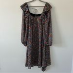 For Love & Lemons  Brittany Ditsy Blue Black Floral Long Sleeve Midi Dress NWT XL Photo 3