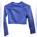 Gymshark BLUE/PURPLE ATHLETIC LONG SLEEVE CROP TOP WITH THUMBHOLES Photo 1