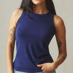 American Giant Navy Blue Ribbed Tank Top Size Medium Made in USA Hemp Cotton Photo 0