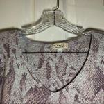 One World  Grey/Maroon Snake Print Knit 3/4 Sleeve Blouse 1X Photo 2