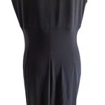 Ralph Lauren Ruched Sheath Dress Gorgeous Black V Neck Cap Sleeve Size 12 Photo 7