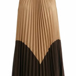 Free People  Pleated Love Metallic Mini Dress Gold Brown Large L  NWT Photo 0