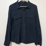 CP Shades  Cotton Gauze Button Down Shirt Size Small Black Faded Photo 0