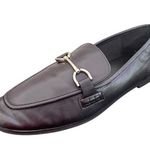 A New Day  Gold Chainlink Faux Leather Womens Loafers Size 8 Black Slip On Preppy Photo 0