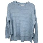 Cupcakes and Cashmere NEW Sweater Dusty Blue Textured Knit High Low Hem Large Photo 0
