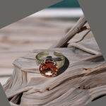 Handcrafted ring made with Swarovski rose peach crystal adjustable size Silver Photo 3
