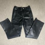 Princess Polly Black Faux Leather Pants Women’s 4 Vegan High Rise Straight Leg Photo 2