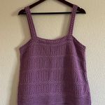 Vince NWOT Knit Crochet Tank Top Sleeveless Shirt Light Purple Sweater Vest Sz L Photo 5